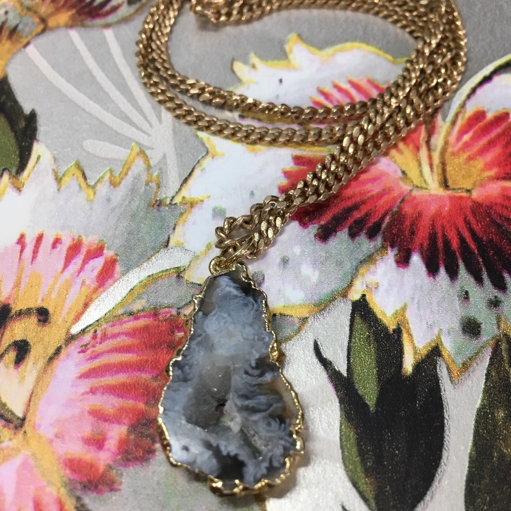 Vintage Crystal Slice With Druzy